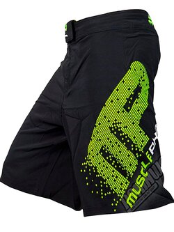 MusclePharm MusclePharm Pixel Heren MMA Fightshorts Zwart Groen