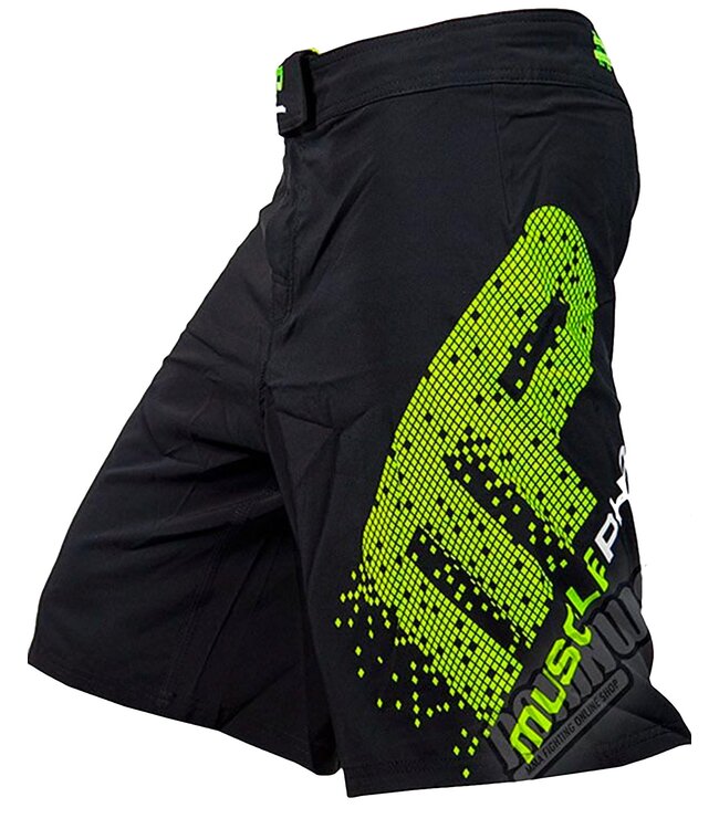 MusclePharm MusclePharm Pixel Mens MMA Fightshorts Black Green