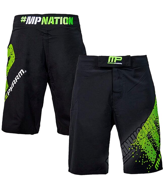 MusclePharm Pixel Mens MMA Fightshorts Black Green