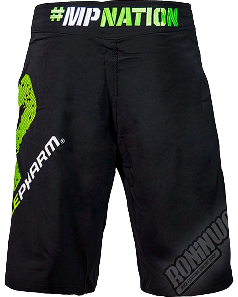 MusclePharm MusclePharm Pixel Heren MMA Fightshorts Zwart Groen