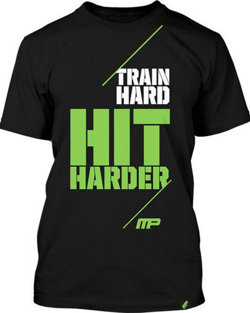 MusclePharm MusclePharm T Shirts Train Hard Hit Harder Black