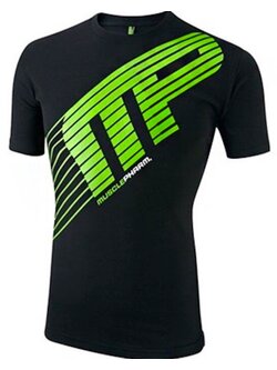 MusclePharm MusclePharm Stripe Sportline T Shirt Cotton Black