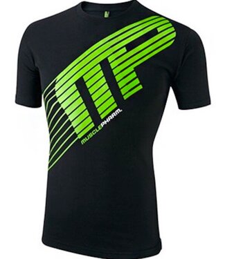 MusclePharm Stripe Sportline T Shirt Cotton Black