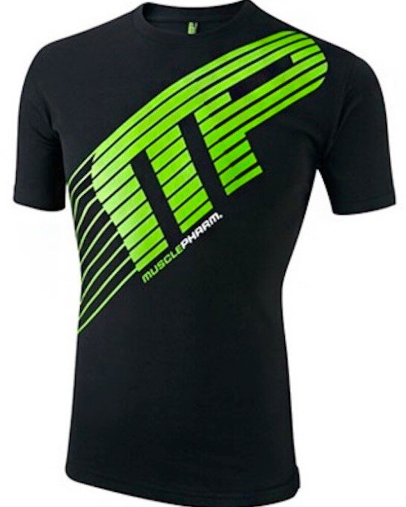 MusclePharm MusclePharm Stripe Sportline T Shirt Cotton Black