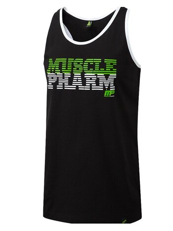 MusclePharm MusclePharm Stripe Logo Tank Top Schwarz