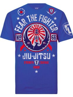 Fear the Fighter Fear the Fighter Jiu Jitsu T-Shirts Katoen Blauw