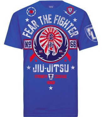 Fear the Fighter Jiu Jitsu T-Shirts Cotton Blue