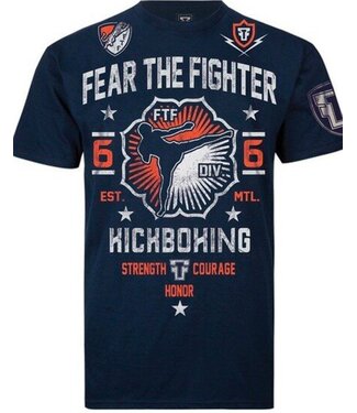 Fear the Fighter Fear The Fighter Kickboxen T-Shirt Baumwolle Marineblau