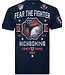 Fear the Fighter Fear The Fighter Kickboxen T-Shirt Baumwolle Marineblau