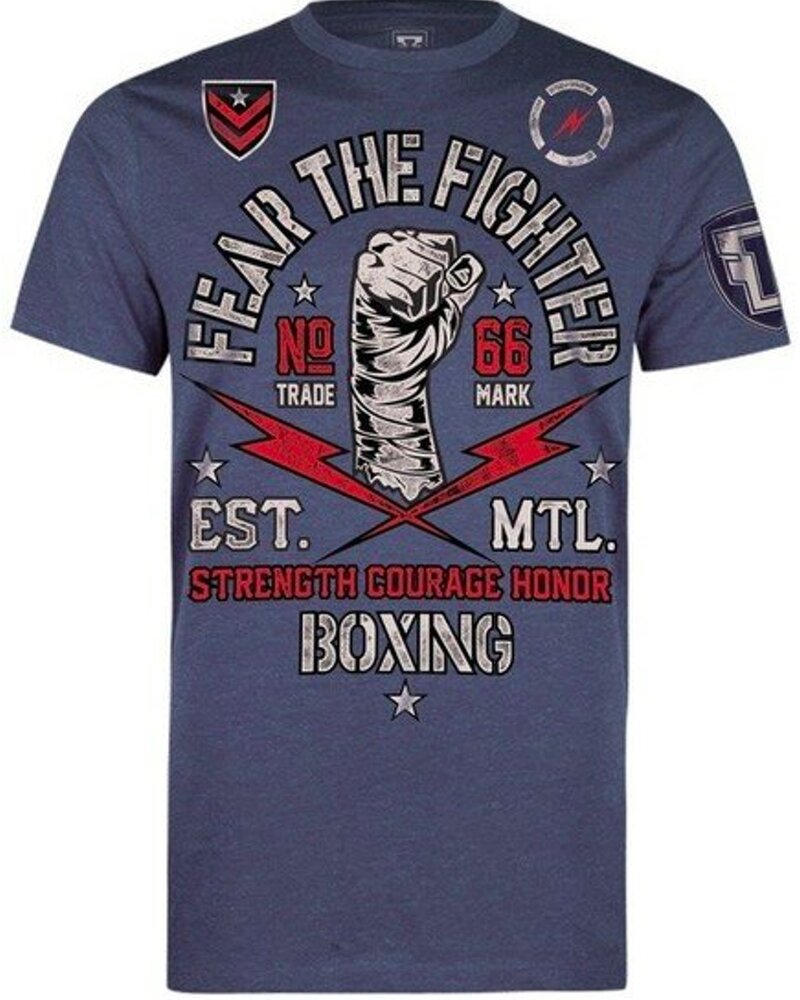 Fear the Fighter Fear The Fighter Boxing Club T-Shirt Baumwolle Blau