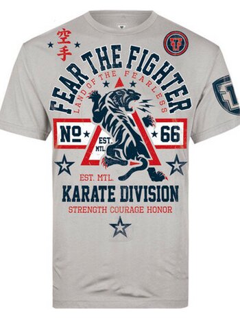 Fear the Fighter Fear The Fighter Karate T-shirt Katoen Grijs