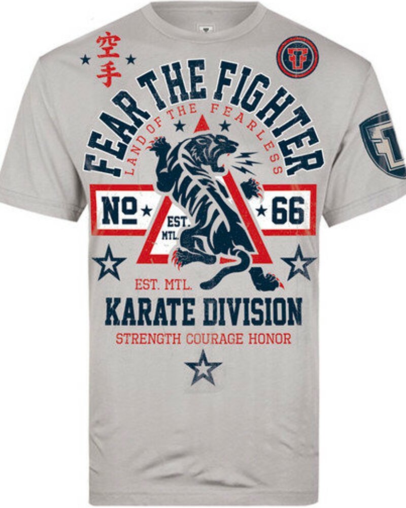 Fear the Fighter Fear The Fighter Karate T-Shirt Baumwolle Grau