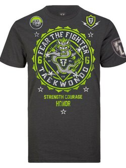Fear the Fighter Fear the Fighter Tae Kwon Do T-Shirts Katoen Donkergrijs
