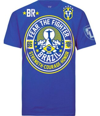 Fear the Fighter World Blood Line T Shirts Cotton Blue