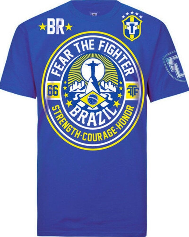 Fear the Fighter Fear the Fighter World Blood Line T-Shirts Baumwolle Blau