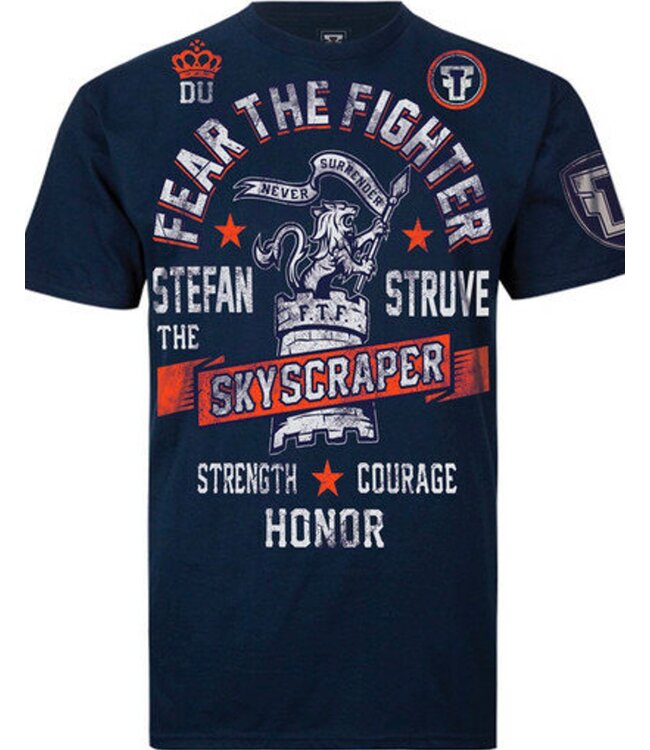 Fear the Fighter Stefan Struve UFC Signature T-Shirts Baumwolle Marineblau