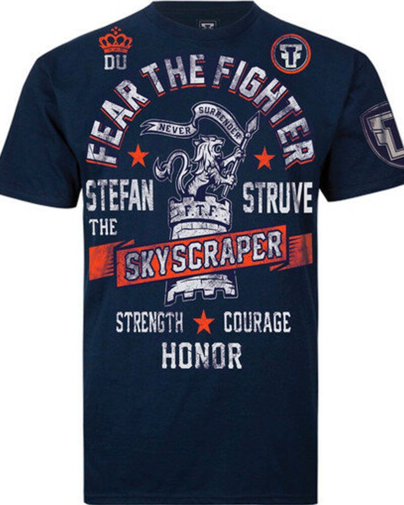 Fear the Fighter Fear the Fighter Stefan Struve UFC Signature T Shirts Cotton Navy Blue