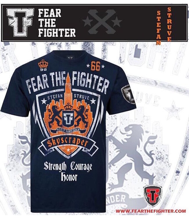 Fear the Fighter Stefan Struve UFC on Fuel T-Shirts Baumwolle Marineblau