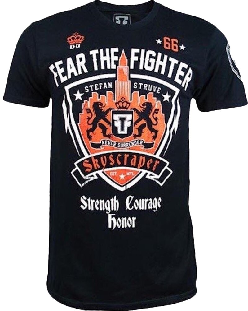 Fear the Fighter Fear the Fighter Stefan Struve UFC on Fuel T Shirts Cotton Navy Blue