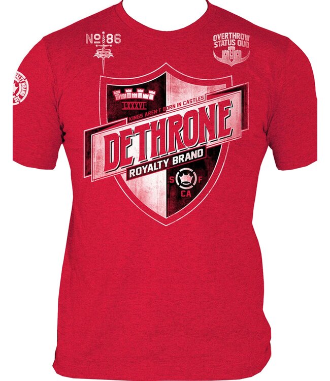 Dethrone MMA Kleding Team Shield T-shirt Katoen Rood