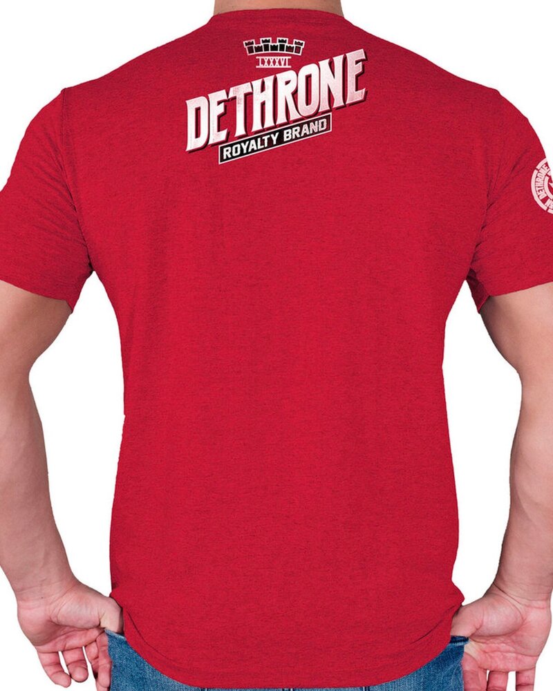 Dethrone Dethrone MMA Clothing Team Shield T-Shirt Baumwoll Rot
