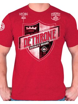 Dethrone Dethrone MMA Clothing Team Shield T-Shirt Baumwoll Rot