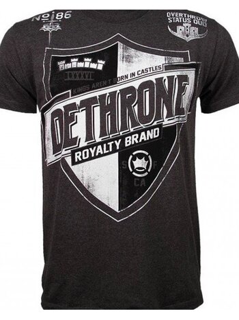 Dethrone Dethrone MMA Kleding Team Shield T-shirt Katoen Donkergrijs