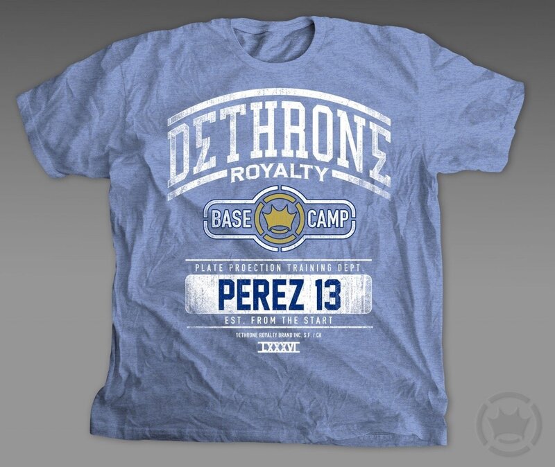 Dethrone Dethrone Salvador Perez Trainings-T-Shirt Hellblau