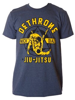 Dethrone Dethrone Diaz Jiu Jitsu T-Shirt Baumwolle Marineblau