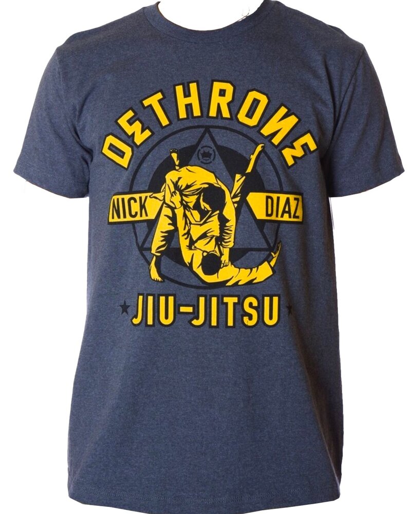 Dethrone Dethrone Diaz Jiu Jitsu T-Shirt Baumwolle Marineblau