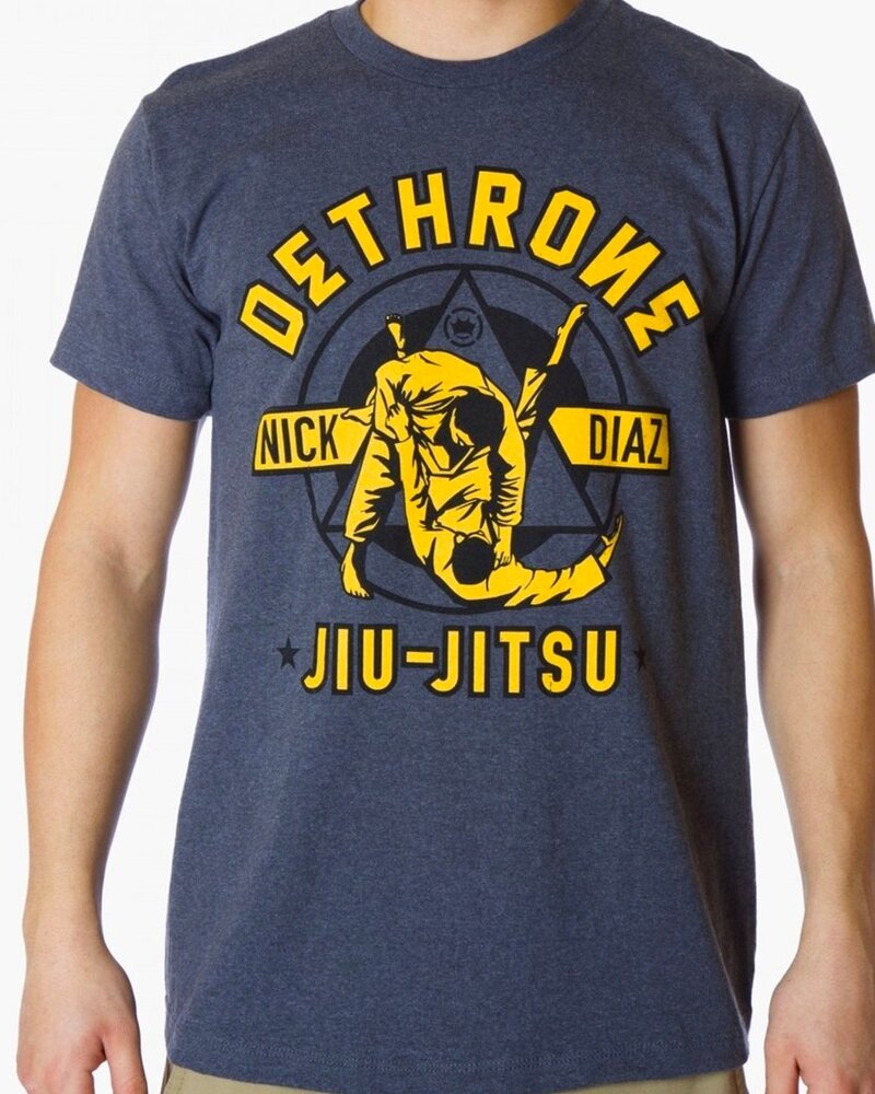 Dethrone Dethrone Diaz Jiu Jitsu T-Shirt Baumwolle Marineblau