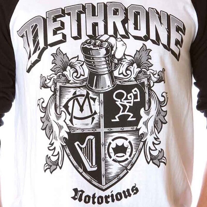 Dethrone Dethrone The Notorious Raglan T-Shirts Weiß Schwarz