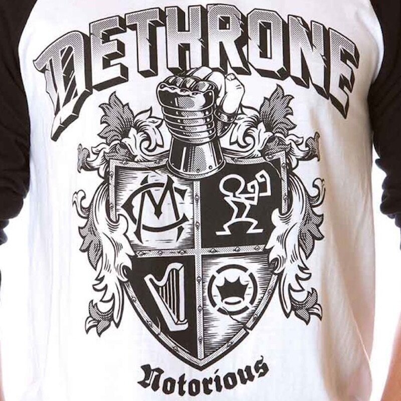 Dethrone Dethrone The Notorious Raglan T Shirts White Black