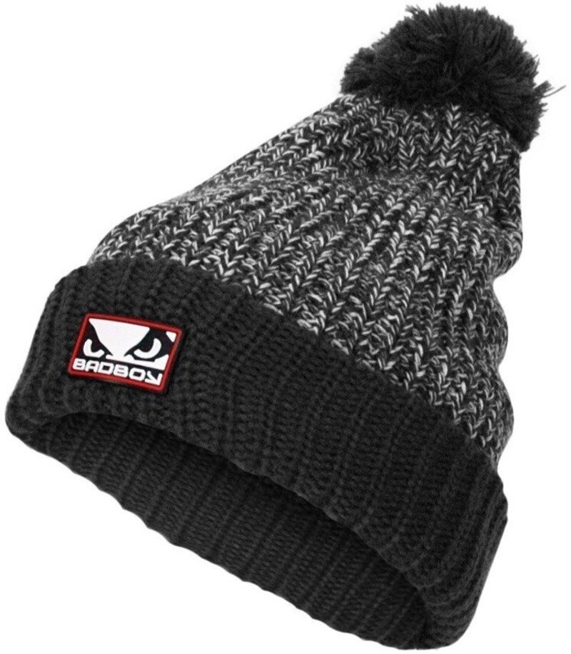 Bad Boy Bad Boy Wool with Fleece Bobble Beanie Hat Grey