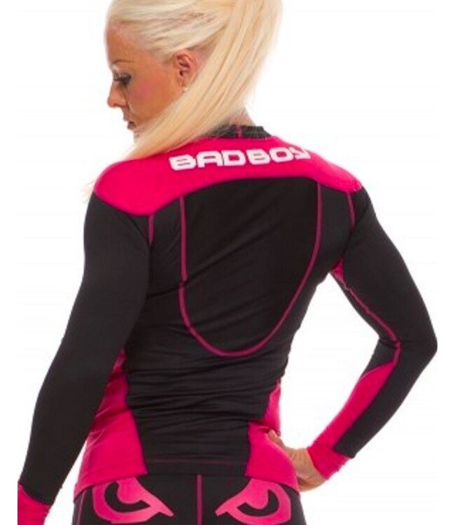 Bad Boy Bad Boy Dames Sphere Compression Shirt Zwart Roze