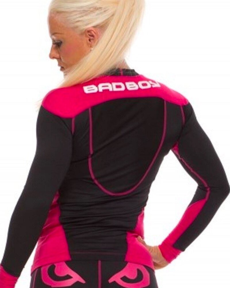 Bad Boy Bad Boy Dames Sphere Compression Shirt Zwart Roze