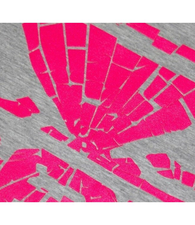 Bad Boy Shattered T-shirt Katoen Lichtgrijs Roze