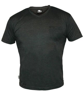 Bad Boy T-Shirt mit V-Ausschnitt Dunkelgrau Meliert
