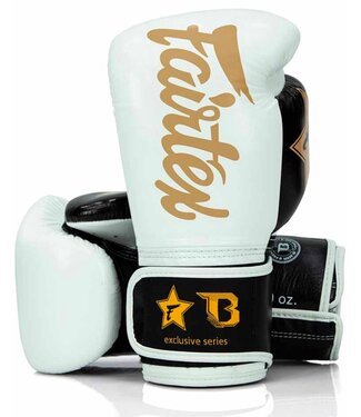 Fairtex Fairtex x Booster Kickbox Handschuhe FXB BG V2 Weiß Schwarz Gold