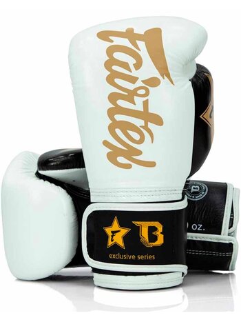 Fairtex Fairtex x Booster Kickboks Handschoenen FXB BG V2 Wit Zwart Goud