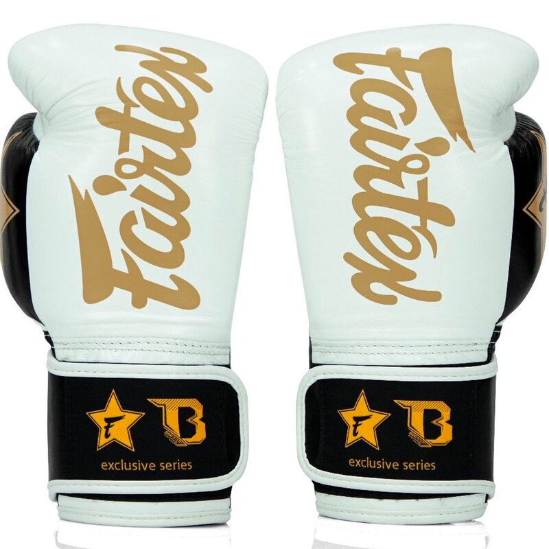 Fairtex Fairtex x Booster Kickboks Handschoenen FXB BG V2 Wit Zwart Goud