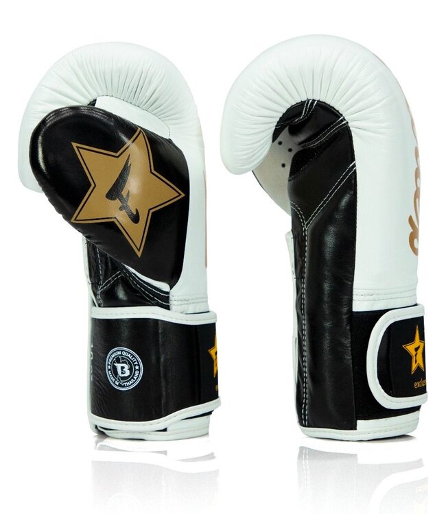 Fairtex x Booster FXB Boxing Gloves White/Black/Gold - Muay Thai & Kickboxing