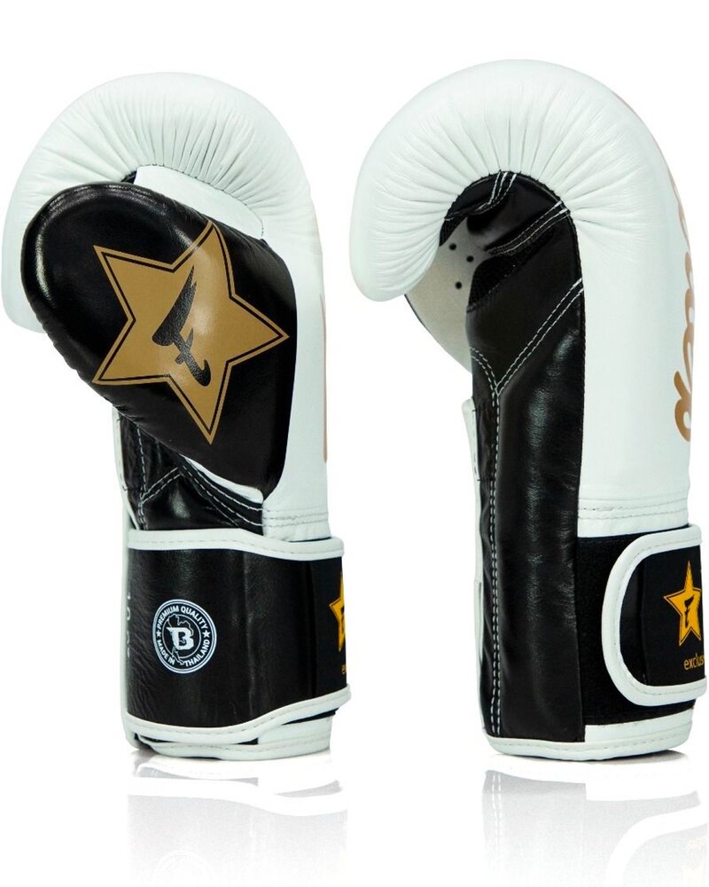 Fairtex Fairtex x Booster Kickbox Handschuhe FXB BG V2 Weiß Schwarz Gold