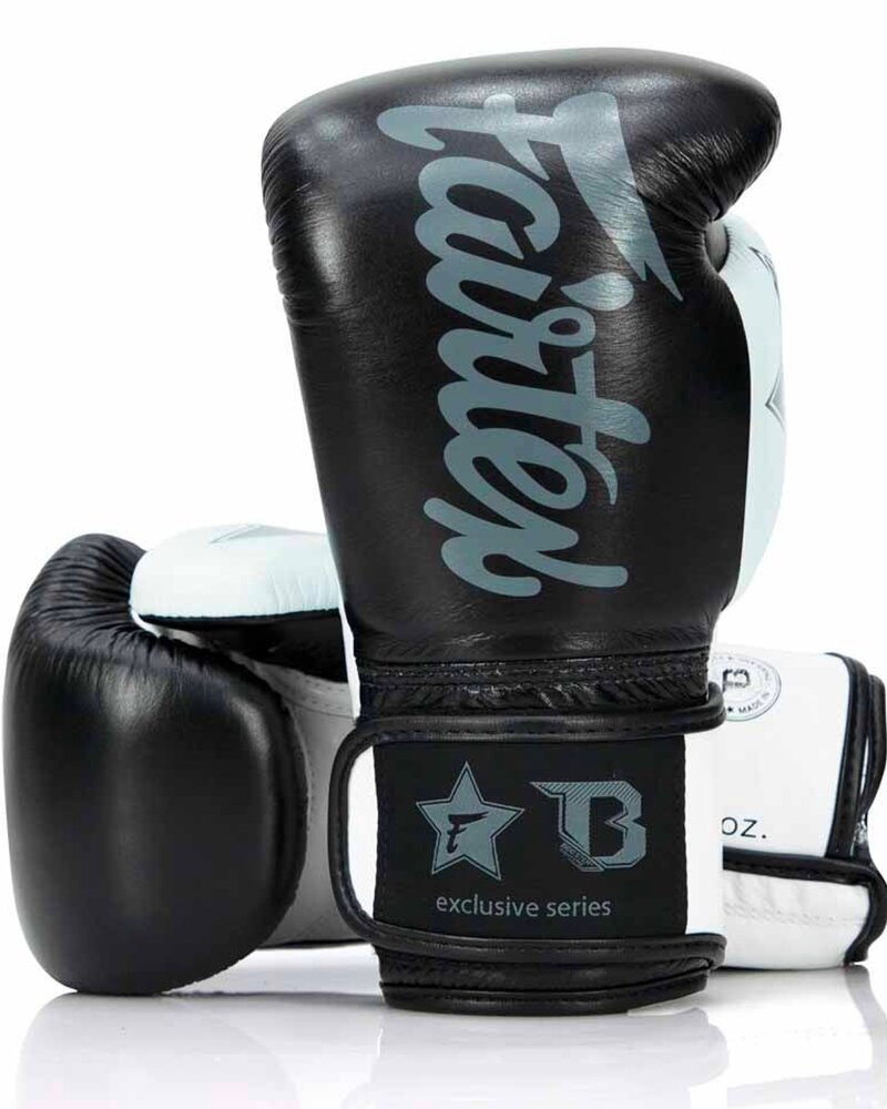 Fairtex Fairtex x Booster Kickboks Handschoenen FXB BG V2 Zwart Wit Grijs