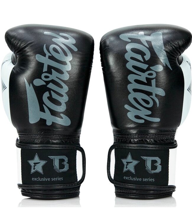 Fairtex x Booster FXB Boxing Gloves Black/White - Muay Thai & Kickboxing