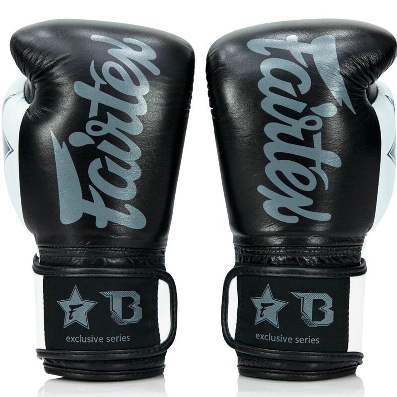 Fairtex Fairtex x Booster Kickbox Handschuhe FXB BG V2 Schwarz Weiß Grau