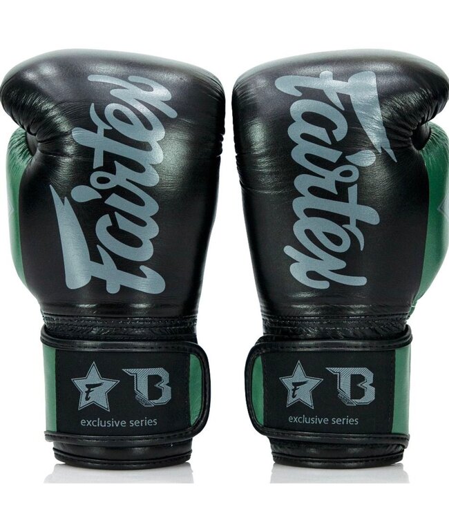 Fairtex x Booster FXB Boxing Gloves Black/Green/Gold - Muay Thai & Kickboxing
