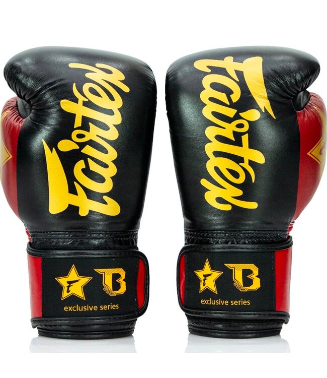 Fairtex x Booster FXB Boxing Gloves Black/Red/Gold - Muay Thai & Kickboxing