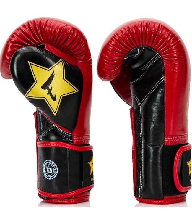Fairtex x Booster FXB Boxhandschuhe Rot/Schwarz/Gold - Muay Thai & Kickboxen