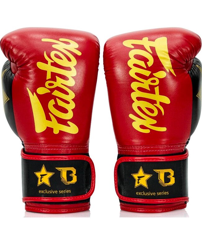 Fairtex x Booster Boxing Gloves FXB BG V2 Red Black Gold